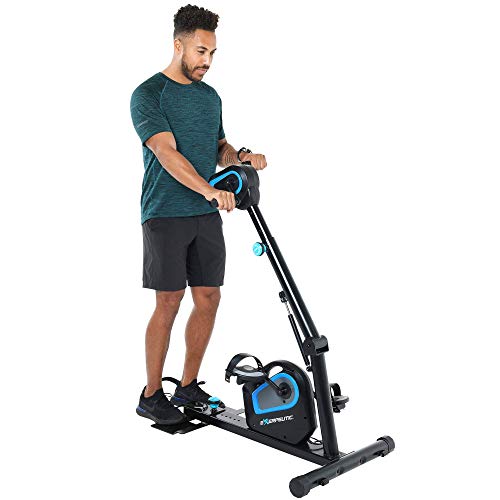 Exerpeutic 2000M Motorized Under Desk Exercise Bike - Electric Legs and Arms Pedal Exerciser - Fitness Equipment for Home Use - Remote Work Office Accessory - Black