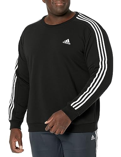 adidas Men's Essentials Fleece 3-Stripes Sweatshirt, Black