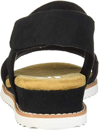 Skechers BOBS Women's Desert Kiss-Stretch Quarter Strap Sandal Flat, Taupe, 9 M US