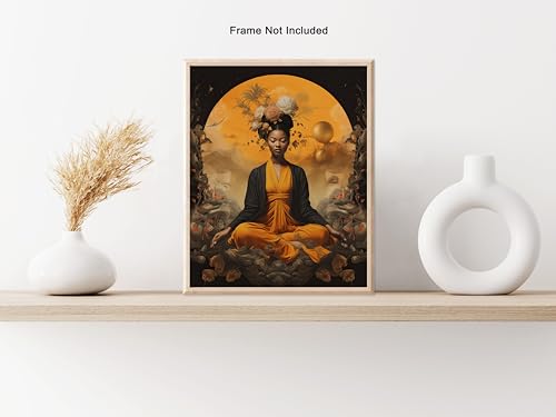 Poster Master Psychedelic Poster - Woman Portrait Print - Surreal Art - Galaxy Art - Space Art - Trippy Art - Gift for Him & Her - Aesthetic Decor for Living Room or Bedroom, 24x32 Unframed Wall Art