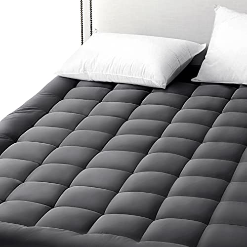 EASELAND Twin Size Mattress Pad Pillow Top Mattress Cover Quilted Fitted Mattress Protector Single 8-21" Deep Pocket Cooling Mattress Topper (39x75 Inches, Dark Blue)