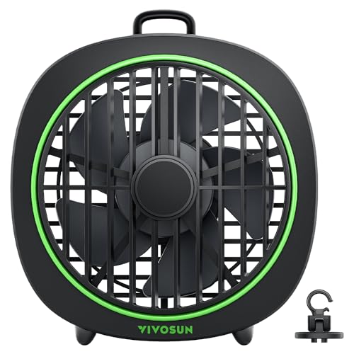 VIVOSUN AeroWave D4, 4” Grow Tent Clip Fan with Detachable Hook, 3-Speed Strong & Quiet Airflow, Adjustable Airflow Angle for Hydroponics, Circulation & Cooling, Black, 1-Pack