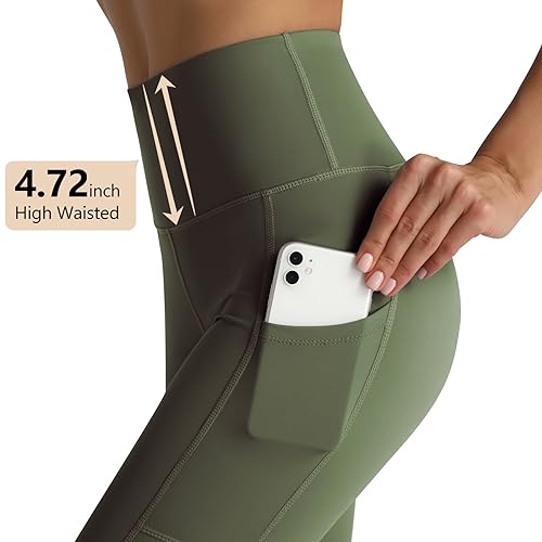 RIMLESS 7 Women's Capri Leggings with Pockets Knee Yoga Capri Pants for Workout P26-Pattern Crack-S