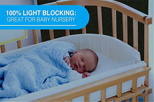 Total Blackout Window Film: 100% Light Blocking, Room Darkening Static Cling - No Residue Film for Privacy, Home Security, and Day Sleep - Easy Removal UV Prevention Treatment (17.5 x 160 inches)