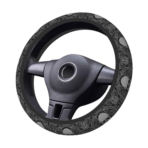 Magic Skull Magical Star Moon Steering Wheel Cover for Women Men Girls Car Accessories Decor Anti-Slip Neoprene Auto Steering Wheel Covers Protector Universal 15 Inch