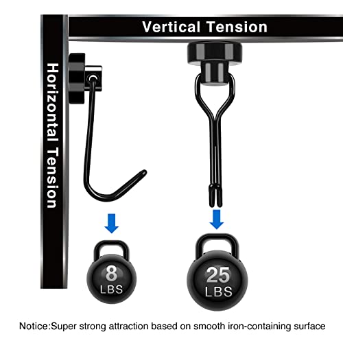 LOVIMAG Magnetic Hooks, Strong Magnetic Hooks for Refrigerator, 25LBS Black Swivel Neodymium Magnets with Hooks for Fridge, Cruise Cabins, Grill, Metal Door, Kitchen, Locker, Office etc-1 Pack