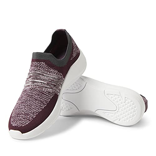 Dearfoams Women's Original Comfort Elena Slip-On Wedge Sneaker, Rose, 6