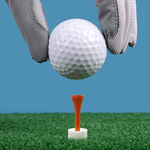 Rubber Golf Tees,10 Pieces Golf Range Tees Set|Mixed Size or Same Size Stable Rubber Tees,Rubber Golf Tee Holder Set for Practice & Driving Range Mats (10 Pieces(5*1.96"+5*2.75"bamboo tees))