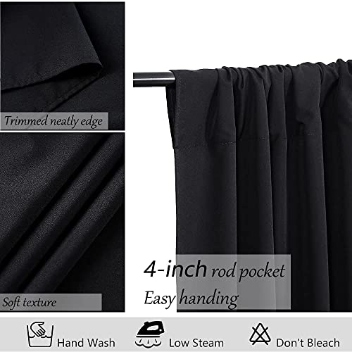 MoKoHouse 10ft x 8ft Black Backdrop Curtains Black Drape for Backdrop Halloween Thick Solid Fabric Cloth Backdrop 2 Panels 5ft x 8ft