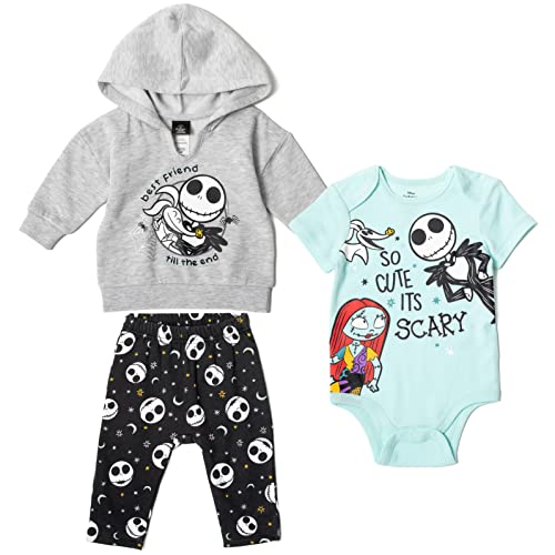 Disney Mickey Mouse Newborn Baby Boy or Girl Fleece Hoodie Bodysuit and Pants 3 Piece Outfit Set Black/Red 0-3 Months