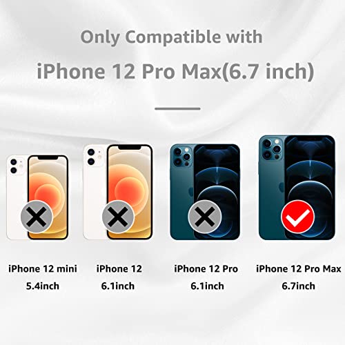 MCFANCE Silicone Magnetic for iPhone 12 Pro Max Case, Compatible with MagSafe, Full Camera Protection Soft Anti-Scratch Microfiber Lining for iPhone 12 Pro Max 6.7 inch 2020, Periblue