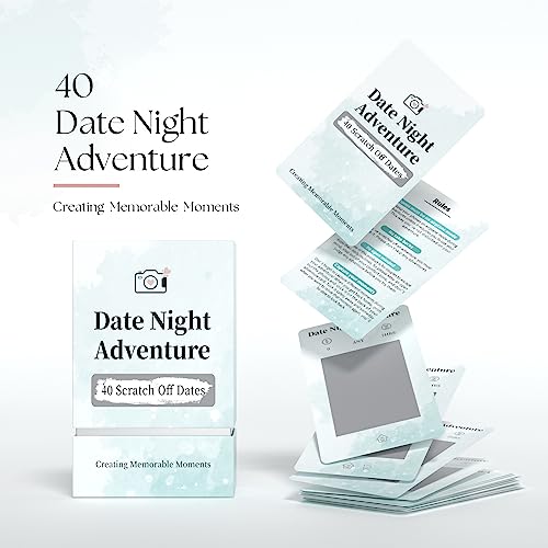 Tryuunion 40 Date Ideas for Couples Date Night - Unique Scratch Off Date Night Card Games, Gifts for Boyfriend - Romantic Newlywed and Wedding Anniversary Couples Gifts for Him, Husband or Wife