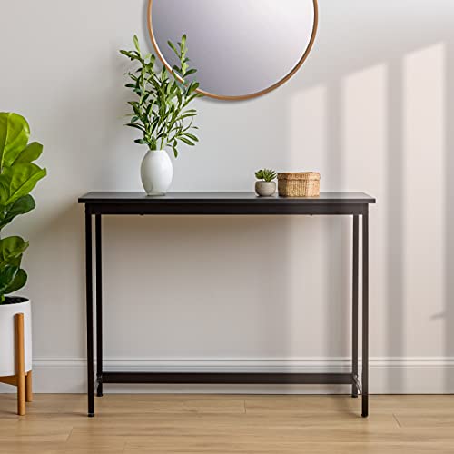 IRIS USA Modern Computer Office Desk Table with Matte Black Steel Frame, Wood