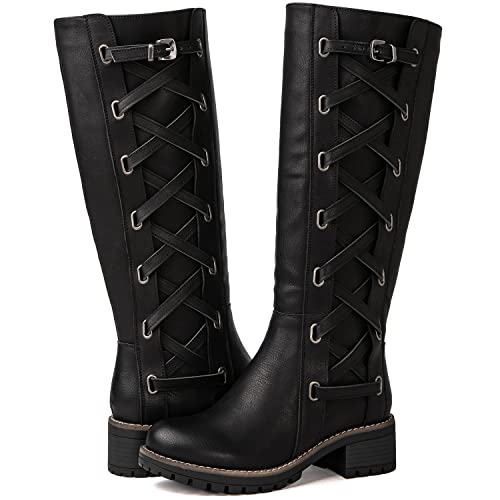GLOBALWIN Women's Black Boots Fall Winter Fashion Boots Knee High Boots For Women 11M