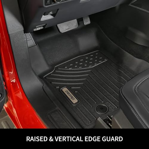 OEDRO Floor Mats Fit for 2008-2020 Dodge Grand Caravan/2008-2016 Chrysler Town & Country (Stow'n Go Only), TPE All-Weather Guard Includes 1st, 2nd and 3nd Row Full Set Liners, Black