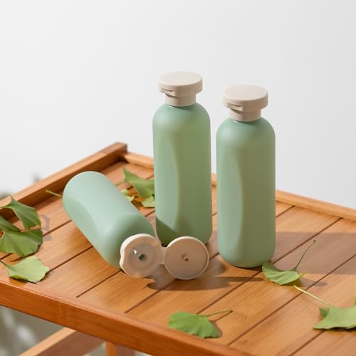 owlyee 6.7oz Travel Shampoo Bottle, Empty Plastic Squeeze Bottles with Flip Cap, 4PCS Lotion Container for Toiletries (200ml,Clear)