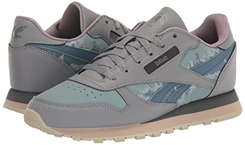 Reebok Kids Classic Leather Sneaker, Jurassic World/Grey/Teal Fog/Brave Blue, 4 US Unisex Toddler