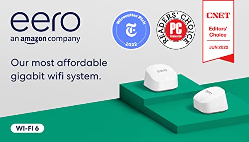 Amazon eero 6+ mesh wifi router (newest model) - Say goodbye to wifi dead spots, Coverage up to 3,000 sq. ft., Connect 75+ devices, 2-Pack