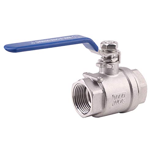 DERNORD Full Port Ball Valve Stainless Steel 304 Heavy Duty for Water, Oil, and Gas with Blue Locking Handles (4" NPT)