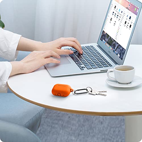 SNBLK Case, Silicone Protective Cover Skin with Keychain Compatible with Apple AirPods Pro 2nd/1st Generation(2022 /2019) Case, Front LED Visible, Sky Blue