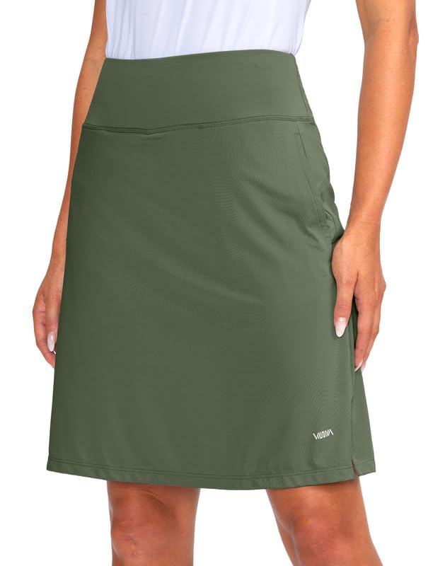 Viodia Women's 20" Knee Length Skorts Skirts Athletic Tennis Golf Skirt for Women Modest Sports Casual Summer Skirt with 5 Pockets