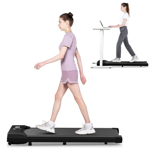 HomeFitnessCode Walking Pad, 5MPH Under Desk Portable Treadmill for Home & Office, 38.5"×15.2" Running Belt, Quiet<45dB, Remote Control, 300 LBS Capacity, Black