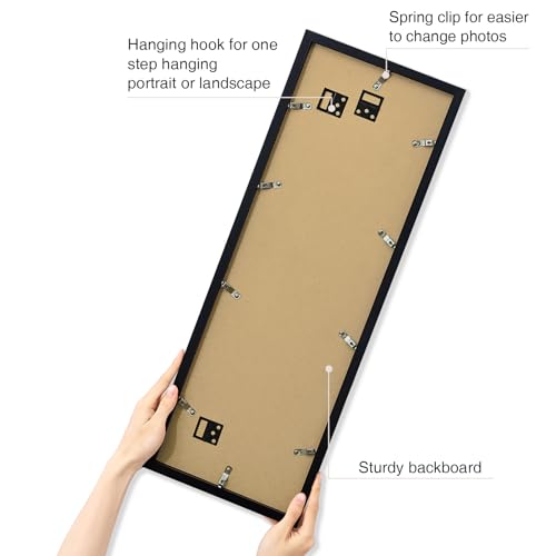 Vittanly Picture Frame, 24x36 inches, Black, Set of 3, Plexiglass, Wall Gallery Frame for Artwork, Vertical or Horizontal Display