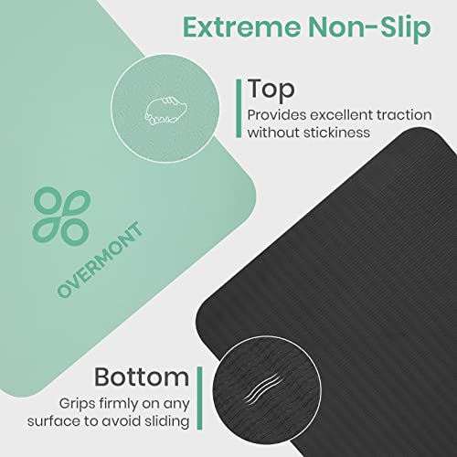 Overmont TPE Thick Yoga Mat - 1/3 inch Extra Thick Exercise Mat Non-Slip Home Workout Mat High Density Anti-Tear Pilates Mat for Stretching Fitness Gym 72 * 24in