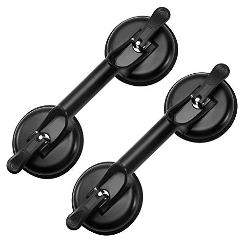FCHO Glass Suction Cups Heavy Duty Aluminum Handle Glass Holder Hooks to Lift Large Glass/Moving Glass/Pad for Lifting/Dent Fixer(2 Pack)