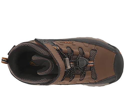 KEEN unisex child Targhee Mid Height Waterproof Hiking Boot, Dark Earth/Golden Brown, 8 Little Kid US