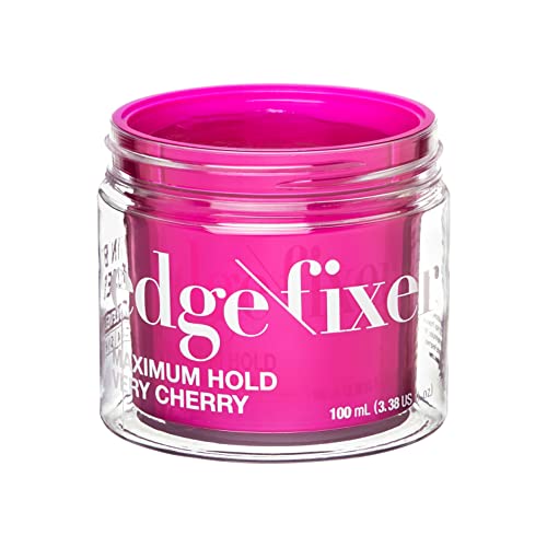 KISS COLORS & CARE Maximum Hold Edge Fixer, Non-Greasy Gel Formula Infused With Biotin B7, 24 Hour Hold, ‘Very Cherry’ Scented, 3.38 Fl. Oz. (100 ml)