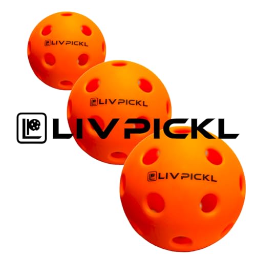 LIV PICKL Pickleballs | 26 Holes | Indoor | Soft Court | High Visibility and Good Balance | Official Size & Weight - Durable - High Bounce