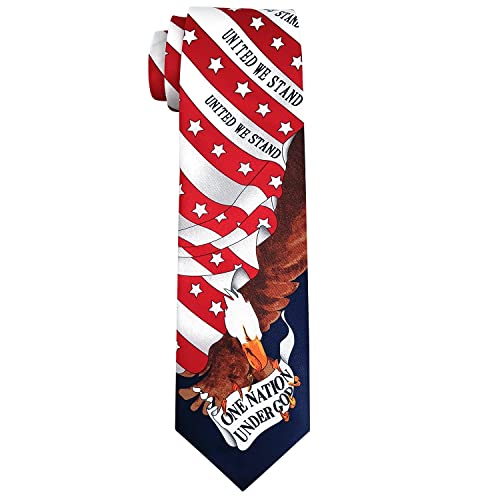 GUUNIEE Men's American Flag Ties Formal 3.25 Inches USA Flag Neckties