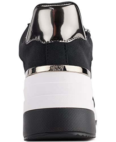 DKNY Women's Kaden-Lace Up Wedg Sneaker, Pebble/Berry, 6