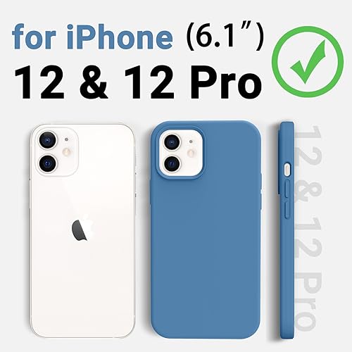 AOTESIER Compatible with iPhone 12 and iPhone 12 Pro Case 6.1 inch,Silky Touch Premium Soft Liquid Silicone Rubber Anti-Fingerprint Full-Body Protective Flexible Bumper Case (Navy Blue)