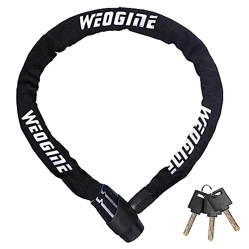 Bike Chain Lock, Heavy Duty Anti-Theft Bicycle Chain Lock, 2.72 Ft Security Bike Locks with 3 Keys, Waterproof Lock Chain for Bike, Bicycle, Scooter, Motorcycle, Door, Gate, Fence