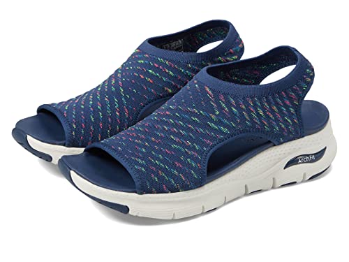 Skechers Women's Arch FIT-Catchy Wave, Navy Multi, 5