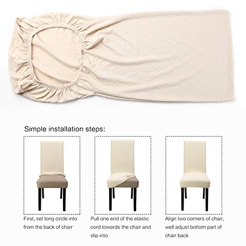 YISUN Dining Chair Covers Set of 4, Stretch Printed Flower Dining Chair Cover, Parsons Chair Covers Removable Washable Chair Slipcover Protector for Dining Room, Kitchen, Ceremony (Leaf Pattern1)