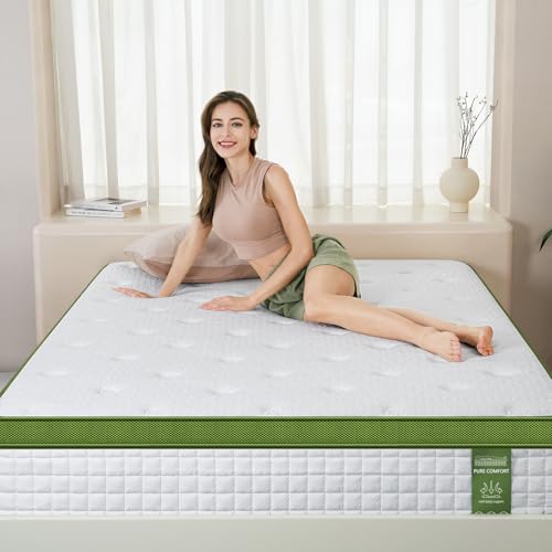 BedStory Queen Mattress, 10 Inch Hybrid Mattress Twin Size in a Box with Gel Memory Foam and Pocket Springs, Medium Firm Mattress, Pressure Relief & Motion Isolation, CertiPUR-Us Certified, No Odor