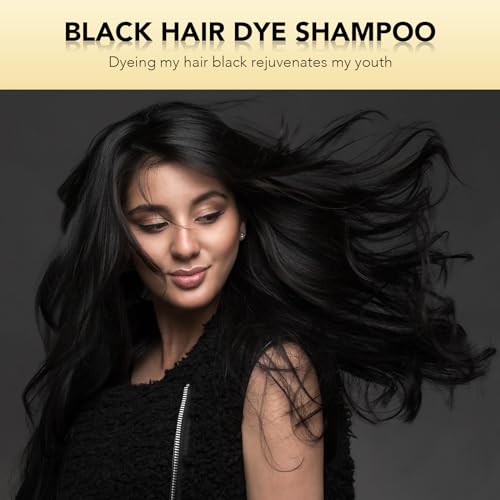 KAISASA Black Hair Dye Shampoo 3 in 1, Color Shampoo champu para canas for Gray Hair Coverage for Women/Men Instant Herbal Ingredients