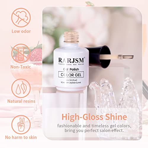 RARJSM Gel Nail Polish Neutral Nude Pink Skin Tone Color Sheer Jelly Gel Polish 1PC 15ml Single Bottle Cream Transparent Pink Nail Gel Polish Soak off UV LED Cured for Home Salon DIY Manicure