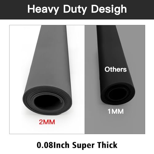 2MM Super Thick Silicone Mats for Kitchen Counter (23.6"x15.7"x0.08"), Kitchen Island Heat-Resistant Mat, Thicker Non-Slip Desk Protect Mat, Multipurpose Countertop Protector,2Set(Black)