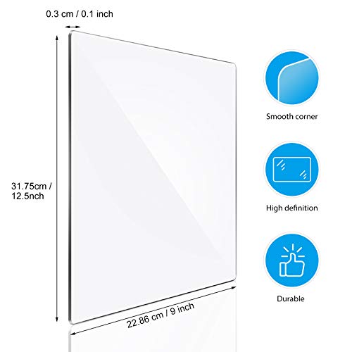 Blulu Transparency Acrylic Cutting Pads Die Cutting Plates for Embossing Crafting (2 Pieces,12.5 x 9 Inch)