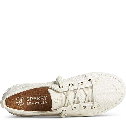 Sperry Women's Crest Vibe Seasonal Sneaker, Bone, 10