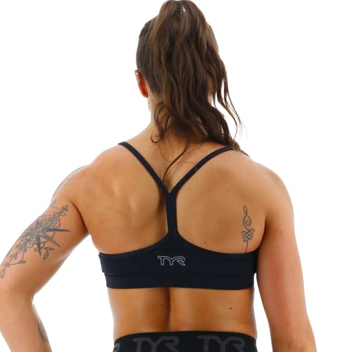 TYR Women's Standard Racerback Athletic Performance Sports Bra, Black, X-Small