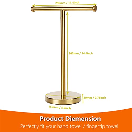 Kalitro Gold Towel Rack Hand Towel Stand, Bathroom Towel Holder Stand SUS304 Stainless Steel (Gold)