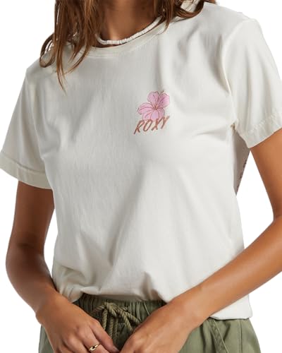 Roxy Women's Boyfriend Crew T-Shirt, Turbulence Sunny Heart Exc