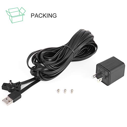 Power Adapter for Ring Spotlight Cam Battery, with 25Ft/7.5m Weatherproof Outdoor Cable to Continuously Charge Your Home Security Camera, No Need to Change The Batteries(Black)