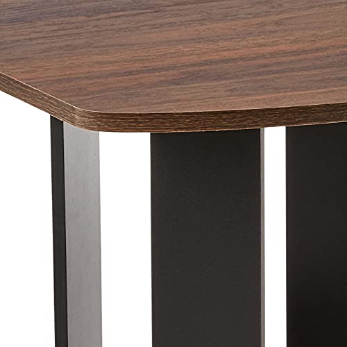 Furinno Simple Design 2-Pack End Side Table, Columbia Walnut/Black