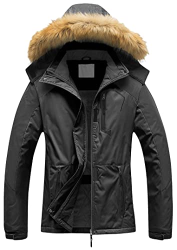 Pursky Womens Snow Jacket with Fur Hood Women Women's Mountain Waterproof Ski Winter Rain Warm Fleece Coat Light Purple M